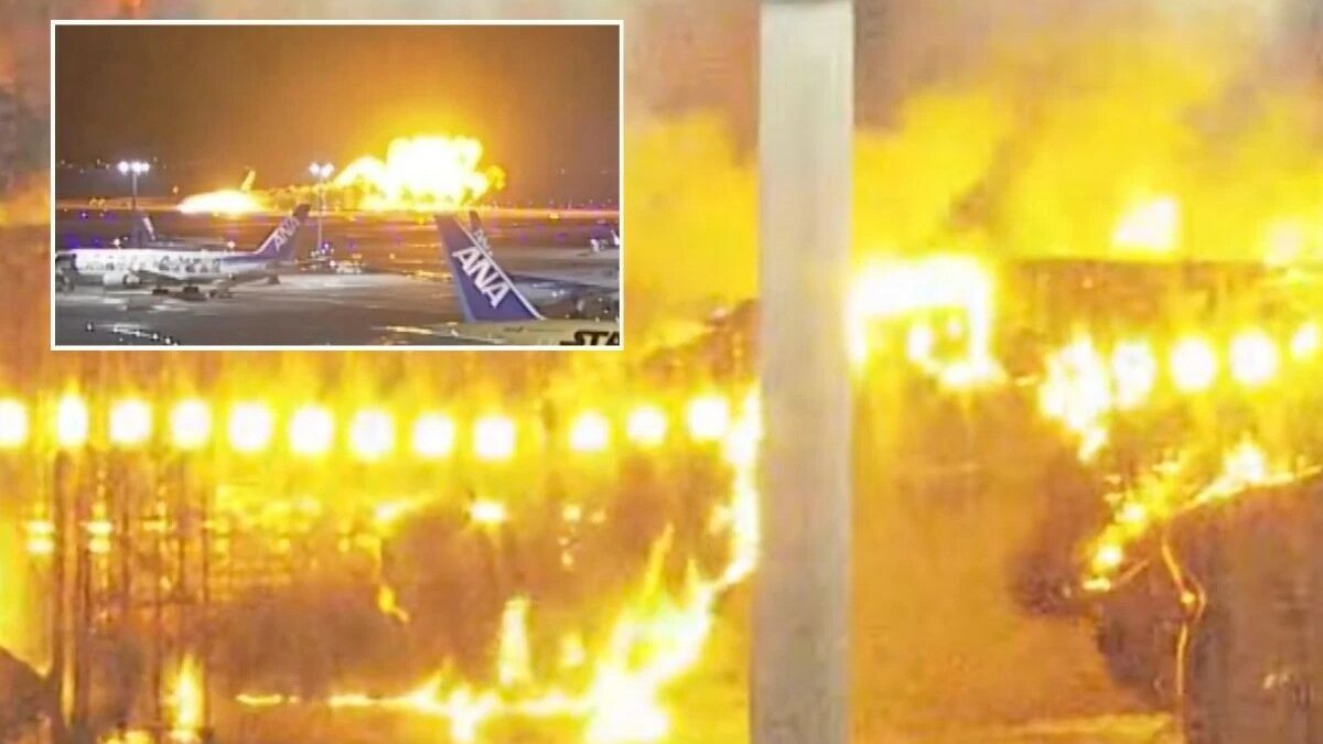 Avion pun putnika zapalio se prilikom slijetanja u Tokio