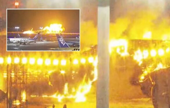 Avion pun putnika zapalio se prilikom slijetanja u Tokio