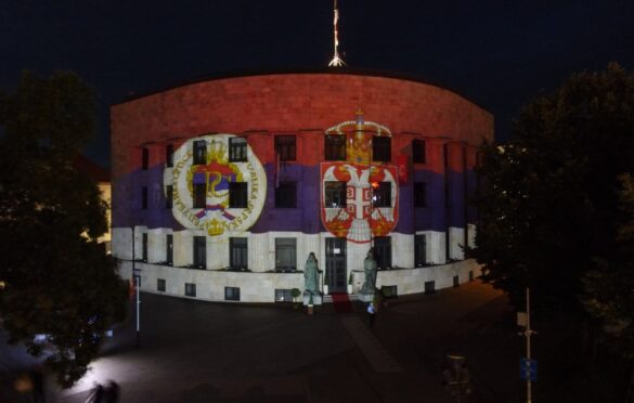 Palata Republike u bojama zastava Srbije i Srpske