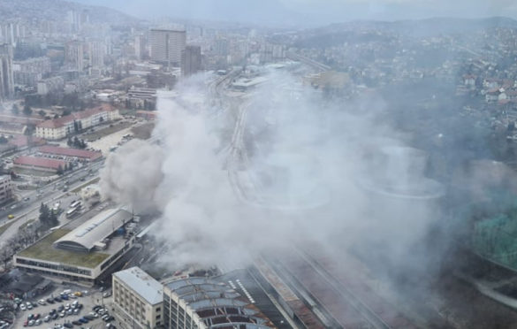 Veliki požar na Autobuskoj stanici u Sarajevu